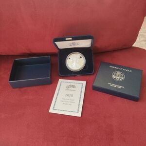 Tools..2010 W American Silver Eagle Proof With Box & COA.very Nice